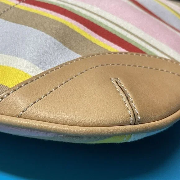 COACH Crossbody Multicolor Canvas Brown Leather Striped Daisy *EUC* SO PRETTY!! - Picture 7 of 11